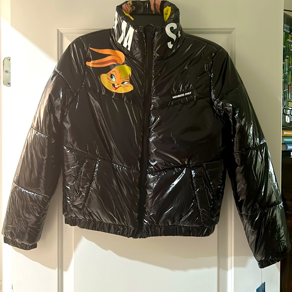 Members Only Puffer jacket, Space Jam, high shine, puffer